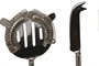 DKD Home Decor Set de Cóctel 4 Piezas Inox con Diseño de Perro Plateado Cromado