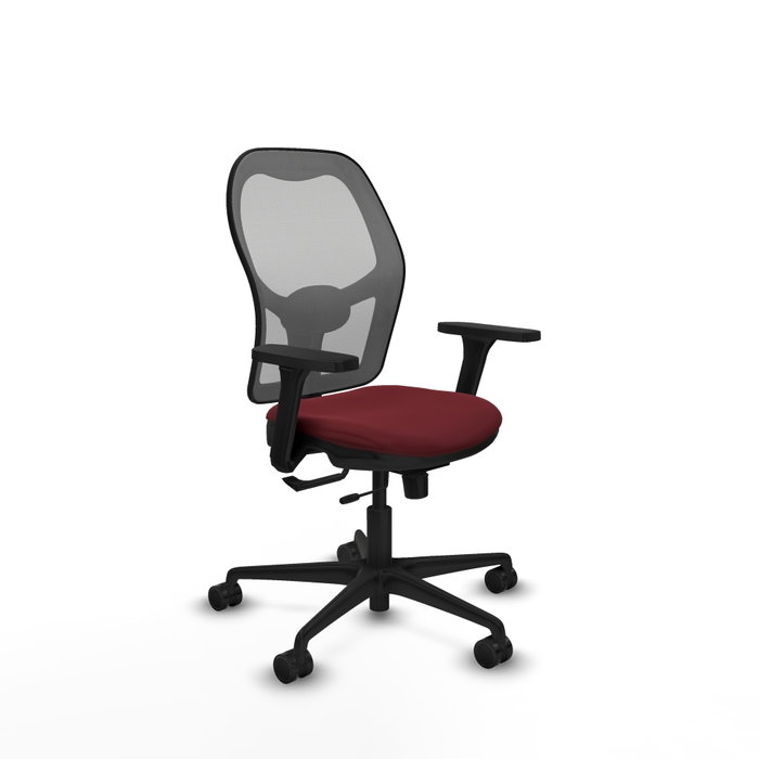 PIQUERAS Y CRESPO Silla de oficina Jorquera con Brazos 3D, Similpiel Granate y Malla Gris PIQUERAS Y CRESPO Silla de oficina Jorquera con Brazos 3D, Similpiel Granate y Malla Gris