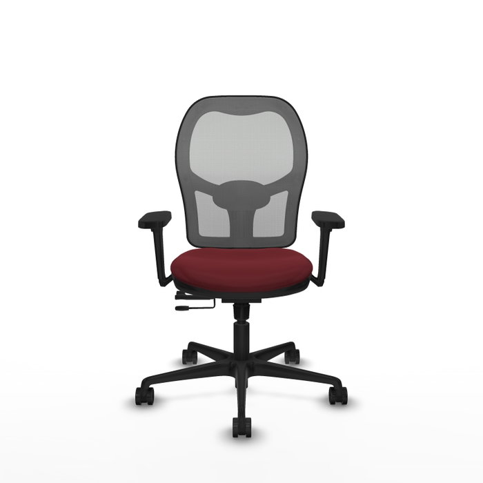 PIQUERAS Y CRESPO Silla de oficina Jorquera con Brazos 3D, Similpiel Granate y Malla Gris PIQUERAS Y CRESPO Silla de oficina Jorquera con Brazos 3D, Similpiel Granate y Malla Gris