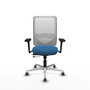 PIQUERAS Y CRESPO Silla de oficina Zulema con mecanismo Sincro/Traslack, Azul claro y Blanco