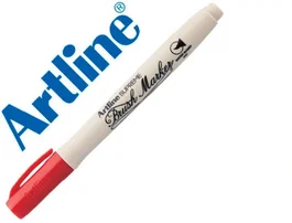 Artline Rotulador Supreme Brush Punta Pincel Trazo Variable Base Agua Rojo