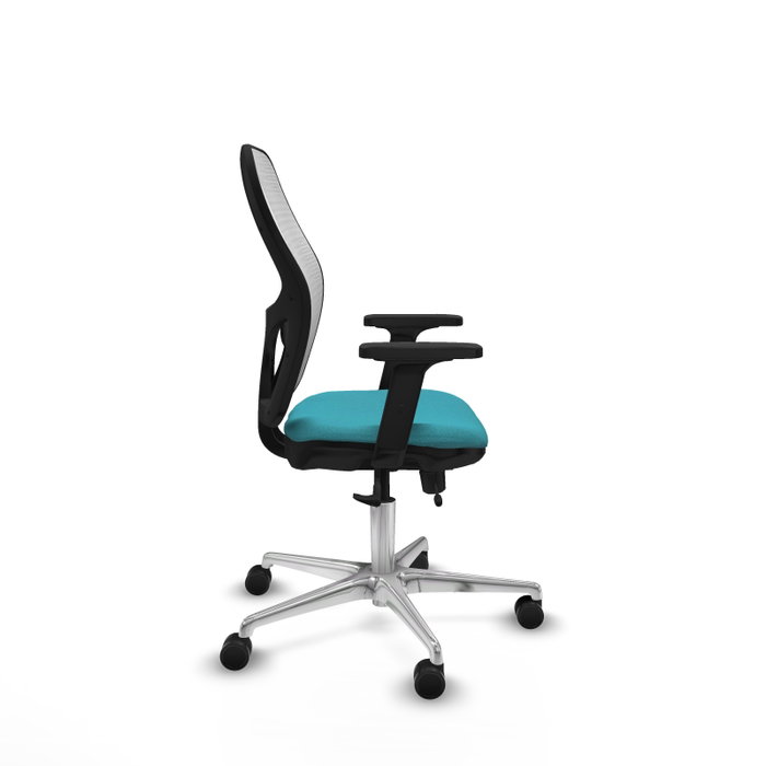 PIQUERAS Y CRESPO Silla de oficina Jorquera con mecanismo Sincro/Traslack, Turquesa y Blanco