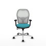PIQUERAS Y CRESPO Silla de oficina Jorquera con mecanismo Sincro/Traslack, Turquesa y Blanco