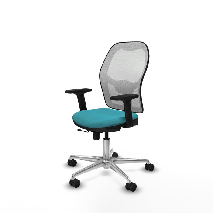 PIQUERAS Y CRESPO Silla de oficina Jorquera con mecanismo Sincro/Traslack, Turquesa y Blanco