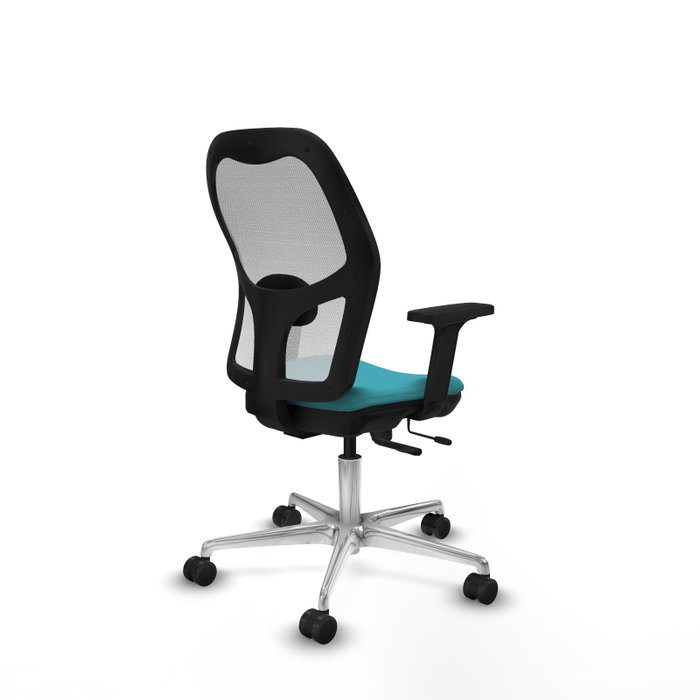 PIQUERAS Y CRESPO Silla de oficina Jorquera con mecanismo Sincro/Traslack, Turquesa y Blanco