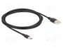 DeLOCK 81227 Cable USB 2.0 de USB Tipo-A a USB Tipo-C™ de 2,5 m Negro Silicona