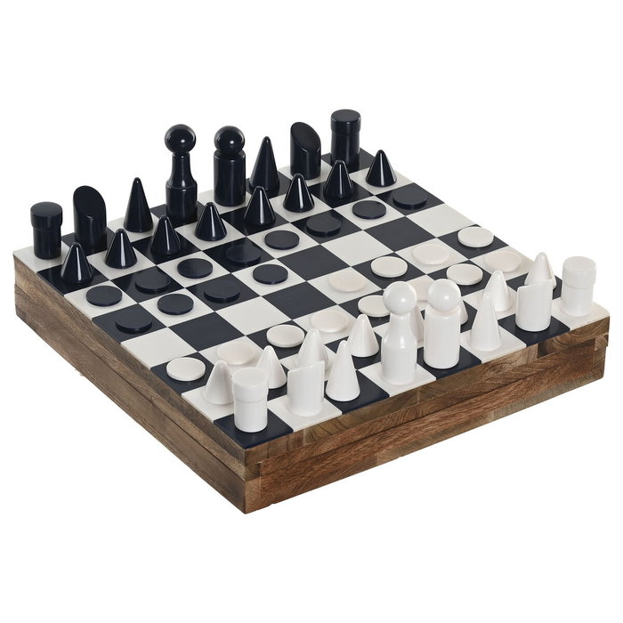 DKD Home Decor Juego de Ajedrez de Madera y Resina Azul Lacado DKD Home Decor Juego de Ajedrez de Madera y Resina Azul Lacado