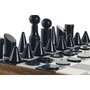 DKD Home Decor Juego de Ajedrez de Madera y Resina Azul Lacado
