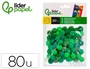 Liderpapel Pompones de Colores Tonalidades Verdes 1,5 cm, 80 unidades