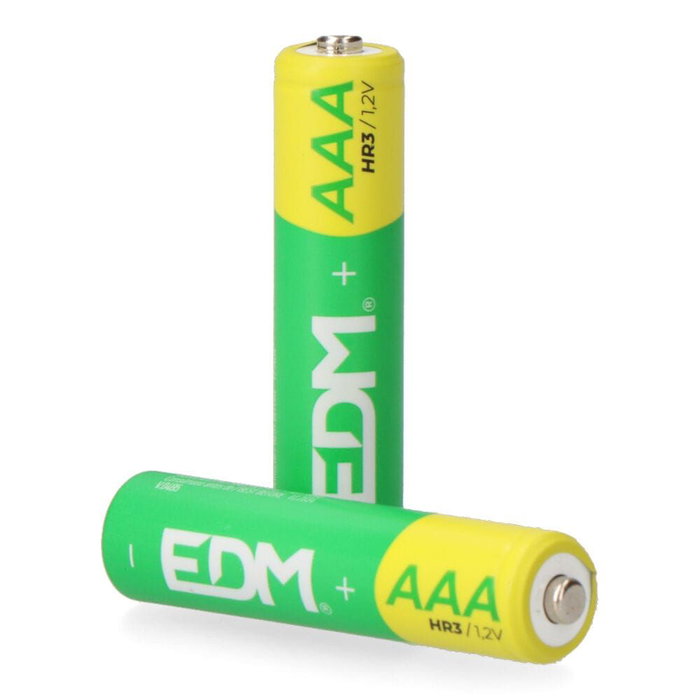 Edm Pila Recargable Eco-Series HR03 AAA 950mAh 1.2V - Pack de 2 Unidades (ø10.5 x 44.5 mm)