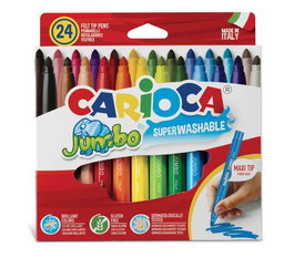 CARIOCA Estuche de 24 Rotuladores Fibra Jumbo