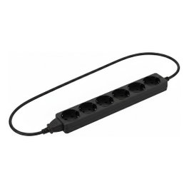 Helos CLASSIC Regleta de enchufes de 6 salidas, 3 m, Negro