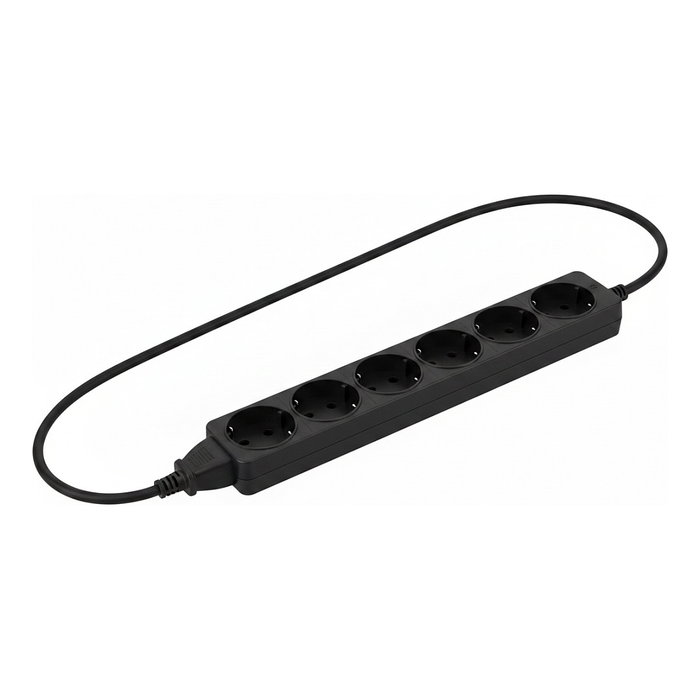 Helos CLASSIC Regleta de enchufes de 6 salidas, 3 m, Negro Helos CLASSIC Regleta de enchufes de 6 salidas, 3 m, Negro