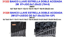 BAHCO Juego de llaves de estrella doble acodadas 2M12T (6x7-30x32 mm)