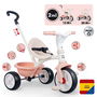 Smoby Be Move - Triciclo Rosa para Niños de 1 Año, Dimensiones 68x52x95 cm, Sin Montaje, Idioma Noruego