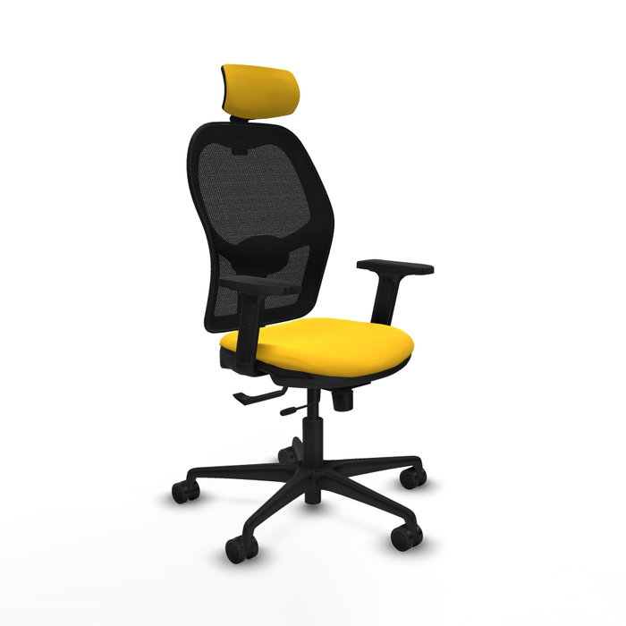 PIQUERAS Y CRESPO Silla de oficina Jorquera con mecanismo Sincro/Traslack Amarillo y Negro PIQUERAS Y CRESPO Silla de oficina Jorquera con mecanismo Sincro/Traslack Amarillo y Negro
