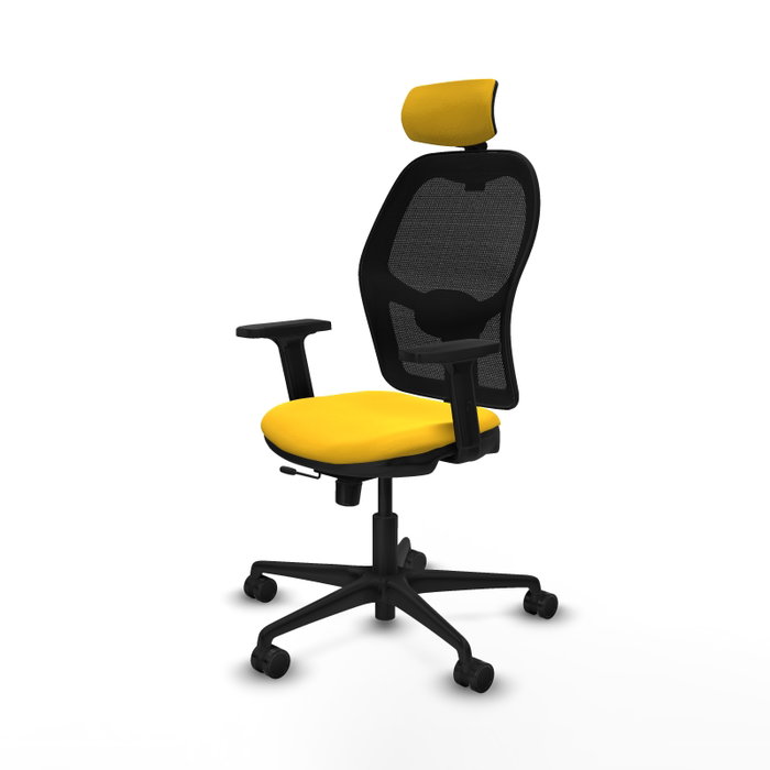 PIQUERAS Y CRESPO Silla de oficina Jorquera con mecanismo Sincro/Traslack Amarillo y Negro PIQUERAS Y CRESPO Silla de oficina Jorquera con mecanismo Sincro/Traslack Amarillo y Negro