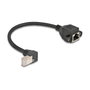 DeLOCK Cable de extensión de red Cat6a S/FTP RJ45 macho 90° a RJ45 hembra 0,25 m negro