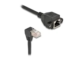 DeLOCK Cable de extensión de red Cat6a S/FTP RJ45 90° a RJ45 0,25 m negro