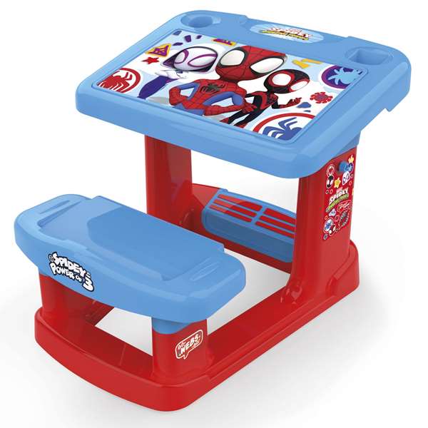Chicos Pupitre con banco Spidey 57x73x49 cm con gran superficie de trabajo Chicos Pupitre con banco Spidey 57x73x49 cm con gran superficie de trabajo