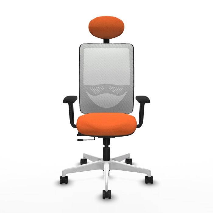 PIQUERAS Y CRESPO Silla de oficina Zulema Naranja y Blanco