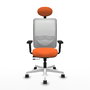 PIQUERAS Y CRESPO Silla de oficina Zulema Naranja y Blanco