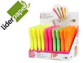 Liderpapel Marcadores Cera Gel Fluorescente Expositor 60 Unidades Colores Surtidos