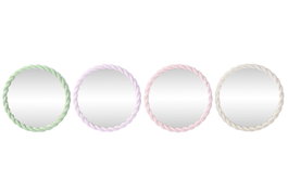 DKD Home Decor Pack de 4 Espejos de ABS y Cristal 44x44 cm Surtidos