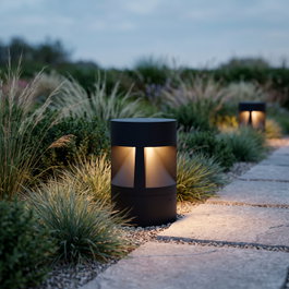GreenIce Baliza LED Exterior 20cm 12W Chip Osram 2700K Negro