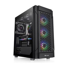 Thermaltake Versa T27 ARGB Black Midi Tower PC Gaming ATX EATX Micro ATX Mini-ITX con Panel de Vidrio Templado y Gestión de Cables