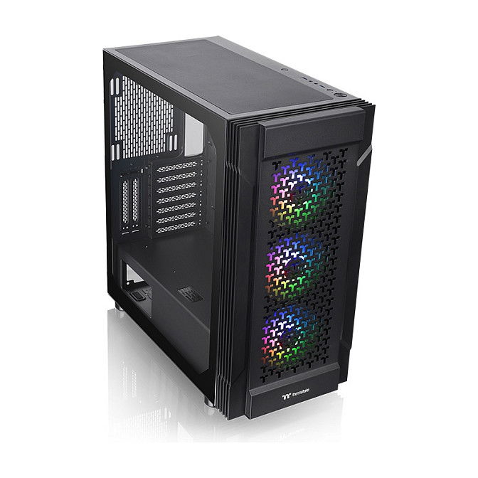 Thermaltake Versa T27 ARGB Black Midi Tower PC Gaming ATX EATX Micro ATX Mini-ITX con Panel de Vidrio Templado y Gestión de Cables