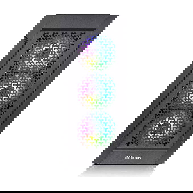 Thermaltake Versa T27 ARGB Black Midi Tower PC Gaming ATX EATX Micro ATX Mini-ITX con Panel de Vidrio Templado y Gestión de Cables