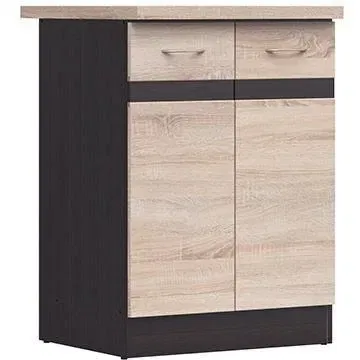 JUNONA Mueble de Cocina Bajo 2 Puertas 60 cm Roble Sonoma con Encimera JUNONA Mueble de Cocina Bajo 2 Puertas 60 cm Roble Sonoma con Encimera