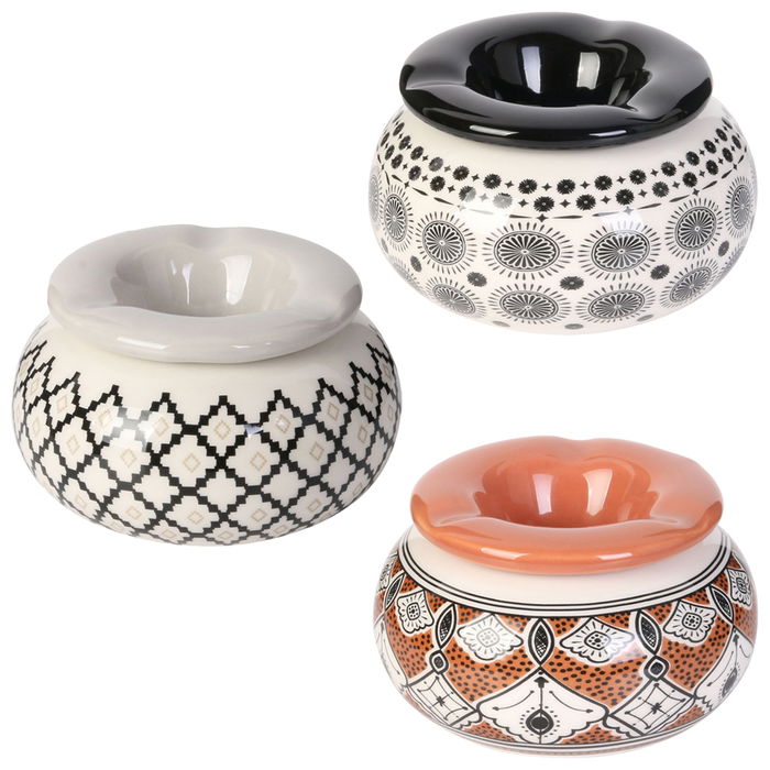 Home Deco Factory Cenicero Mirage de Cerámica Diámetro 10,5 cm Altura 6 cm