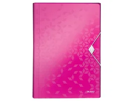 Leitz Wow Carpeta Clasificadora Polipropileno A4 6 Separadores + Extra Ancho Fucsia 38x330x254 mm