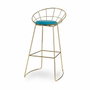 Taburete Gift Decor Azul Dorado Poliéster Hierro 51 x 94 x 52 cm (2 Unidades)