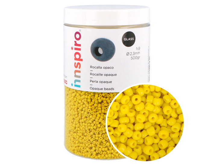 Innspiro Rocalla de Vidrio Redonda Opaco Amarillo 2,3 mm (500 g aprox.) Innspiro Rocalla de Vidrio Redonda Opaco Amarillo 2,3 mm (500 g aprox.)