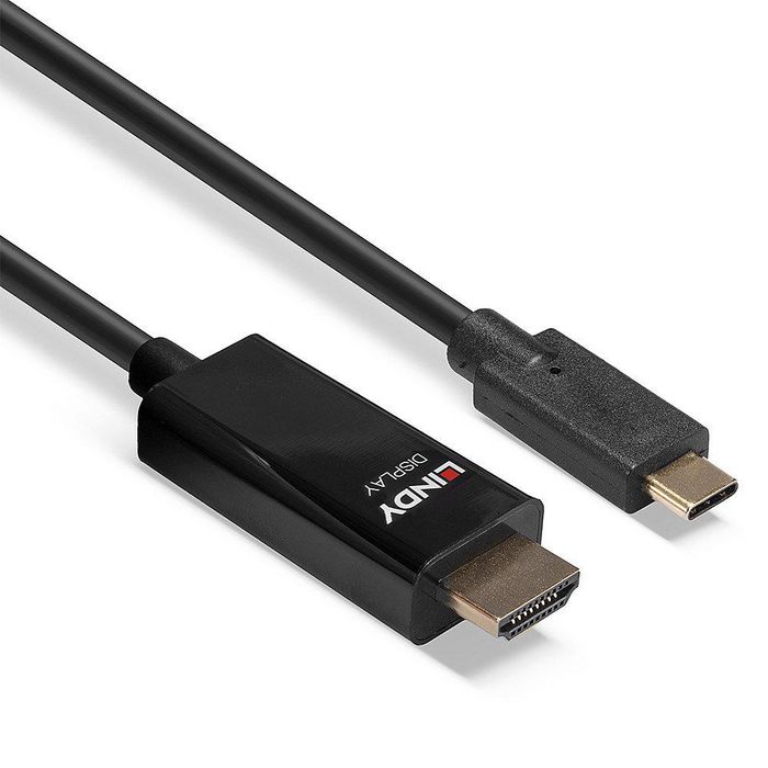 LINDY Adaptador de cable de vídeo 43317 USB Tipo C a HDMI tipo A 10 m Negro