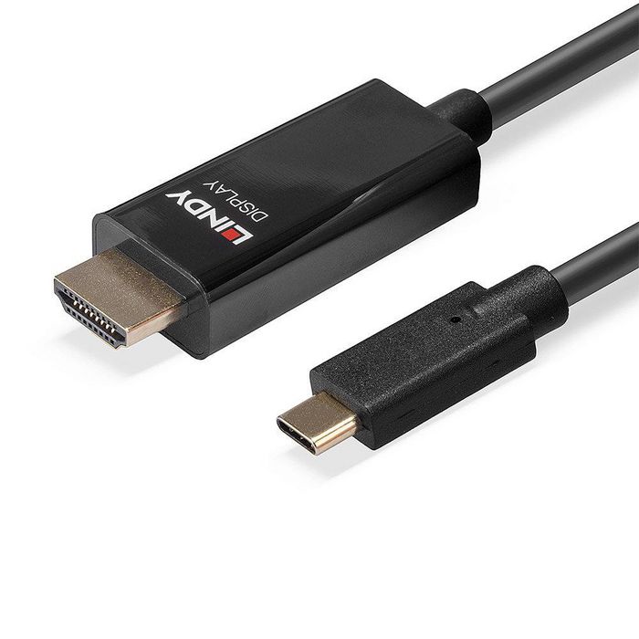 LINDY Adaptador de cable de vídeo 43317 USB Tipo C a HDMI tipo A 10 m Negro