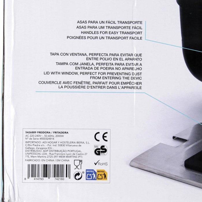 Freidora de Aceite Gallery DCook 2000 W - 3 L