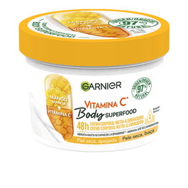 GARNIER Body Superfood Crema Corporal Nutri-Iluminadora con Mango y Vitamina C - 48h Hidratación - Para Piel Seca y Apagada - 380 ml