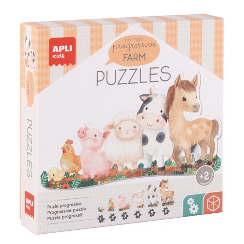Apli Mi Primer Puzzle Progresivo Animales de la Granja con 6 Fichas