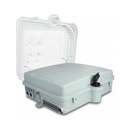 DeLOCK Caja de distribución de fibra óptica 24 puertos gris IP65 DeLOCK Caja de distribución de fibra óptica 24 puertos gris IP65