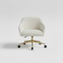 BORDECOR Silla Yildun en terciopelo blanco con base dorada