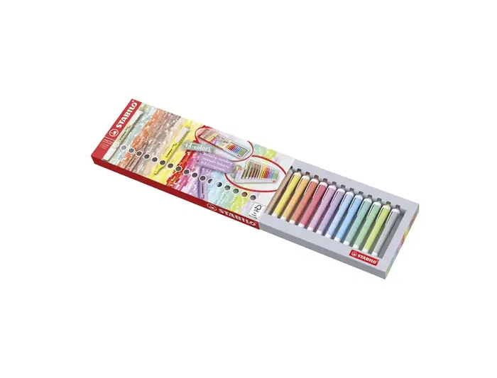 Stabilo Swing Cool Rotulador Fluorescente, Estuche 18 Unidades, Colores Surtidos, Trazo 1-4 mm