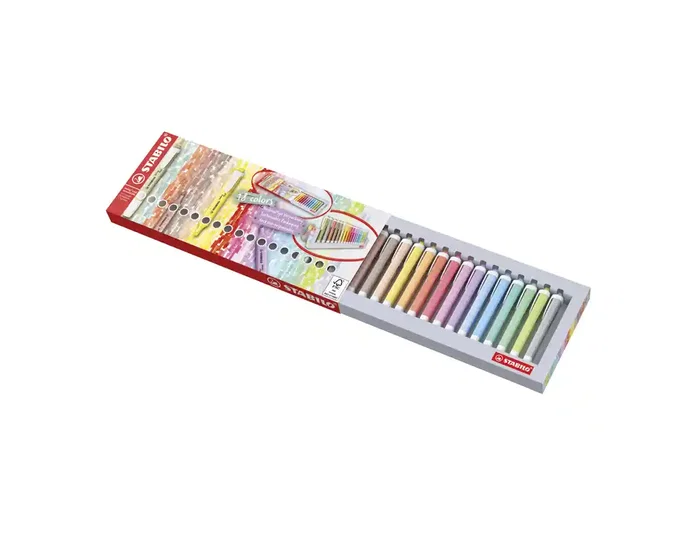 Stabilo Swing Cool Rotulador Fluorescente, Estuche 18 Unidades, Colores Surtidos, Trazo 1-4 mm
