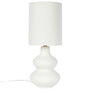Home Deco Factory Lámpara de Mesa Cerámica con Pantalla de Lino, Estilo Natural, Color Crema, 50 cm de Altura x 20 cm de Diámetro
