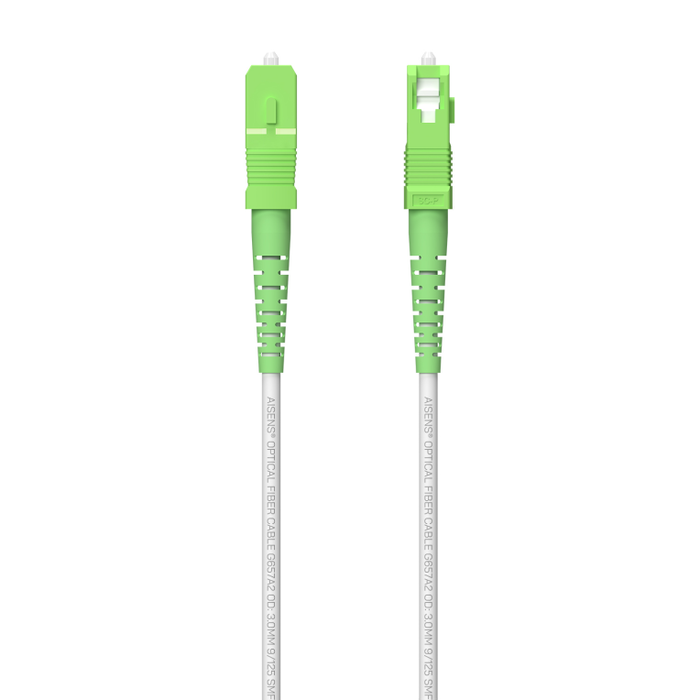 AISENS Cable Fibra Óptica Latiguillo G657A2 3.0 9/125 SMF Simplex CPR DCA LSZH SC/APC-SC/APC Blanco 60 m