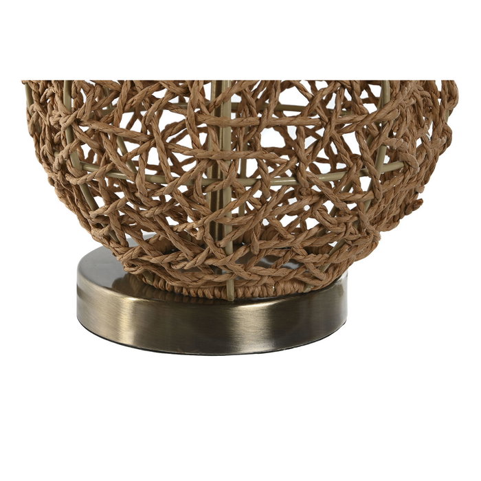 DKD Home Decor Lámpara de Sobremesa de Ratán y Lino Beige DKD Home Decor Lámpara de Sobremesa de Ratán y Lino Beige