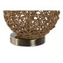 DKD Home Decor Lámpara de Sobremesa de Ratán y Lino Beige